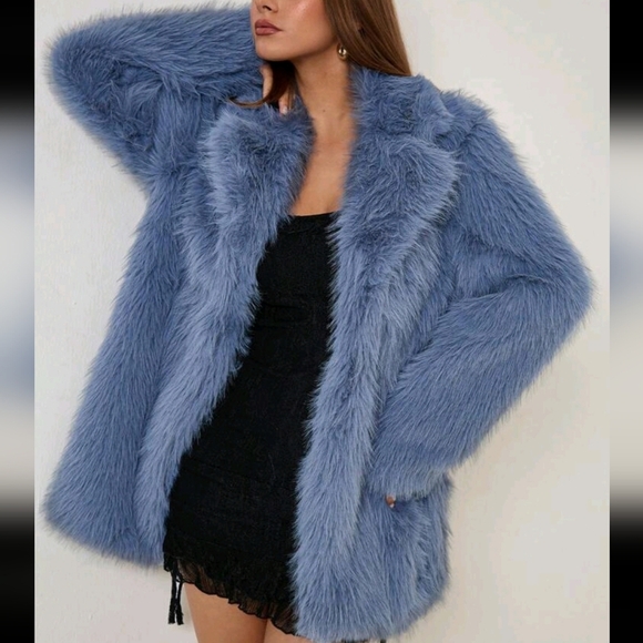 Women's Grey Casual Fluffy Long Cardigan, Versatile For Autumn/Winter - Picture 1 of 4